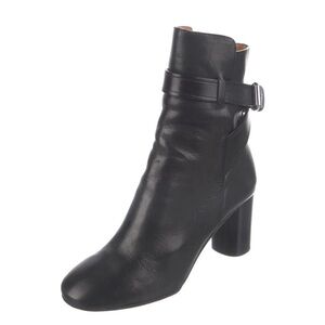 ISABEL MARANT Black Leather Boots with Buckle Straps